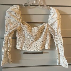 Storia cropped floral long sleeve (size: small)